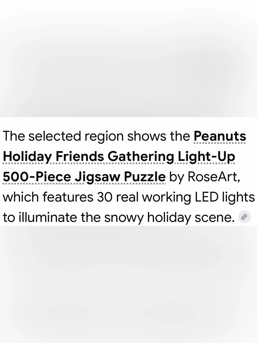 Peanuts Holiday Lights Puzzle w/real working lights
